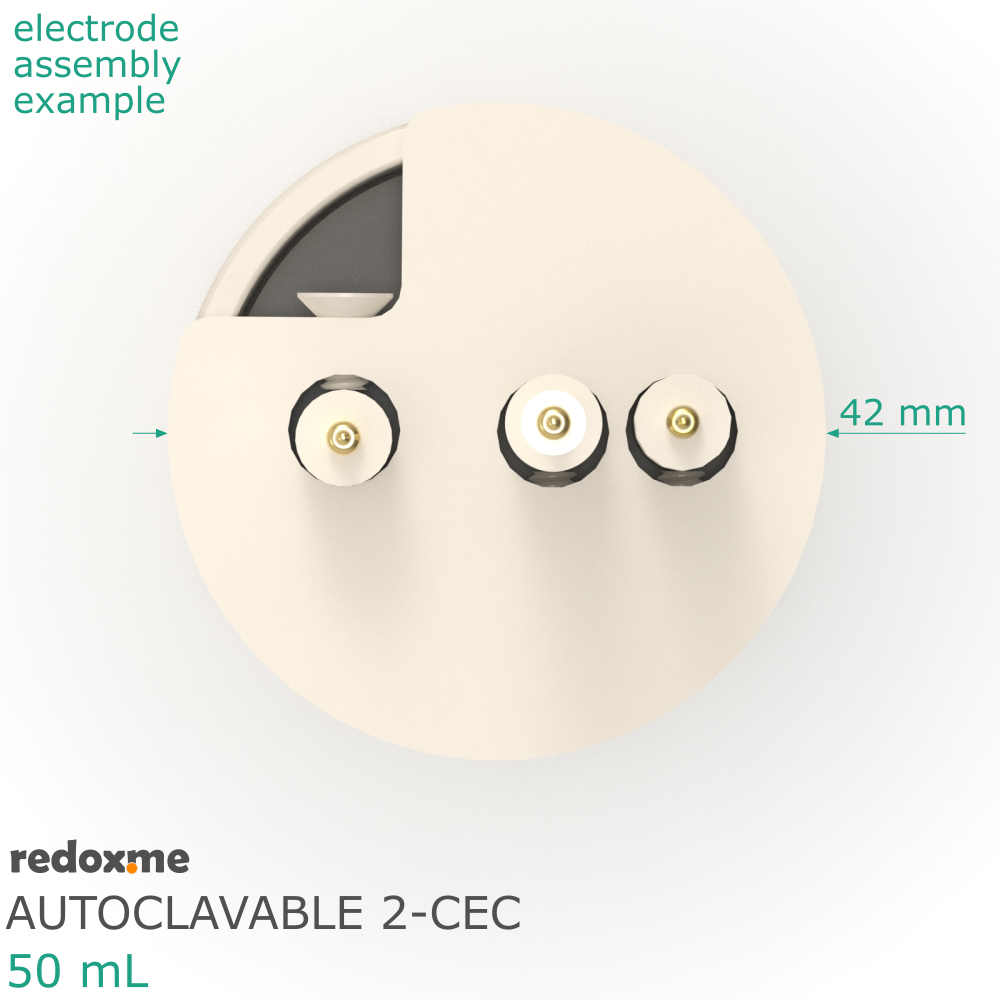 Autoclavable 2-CEC 50 mL - Autoclavable Two-compartment Electrochemical Cell