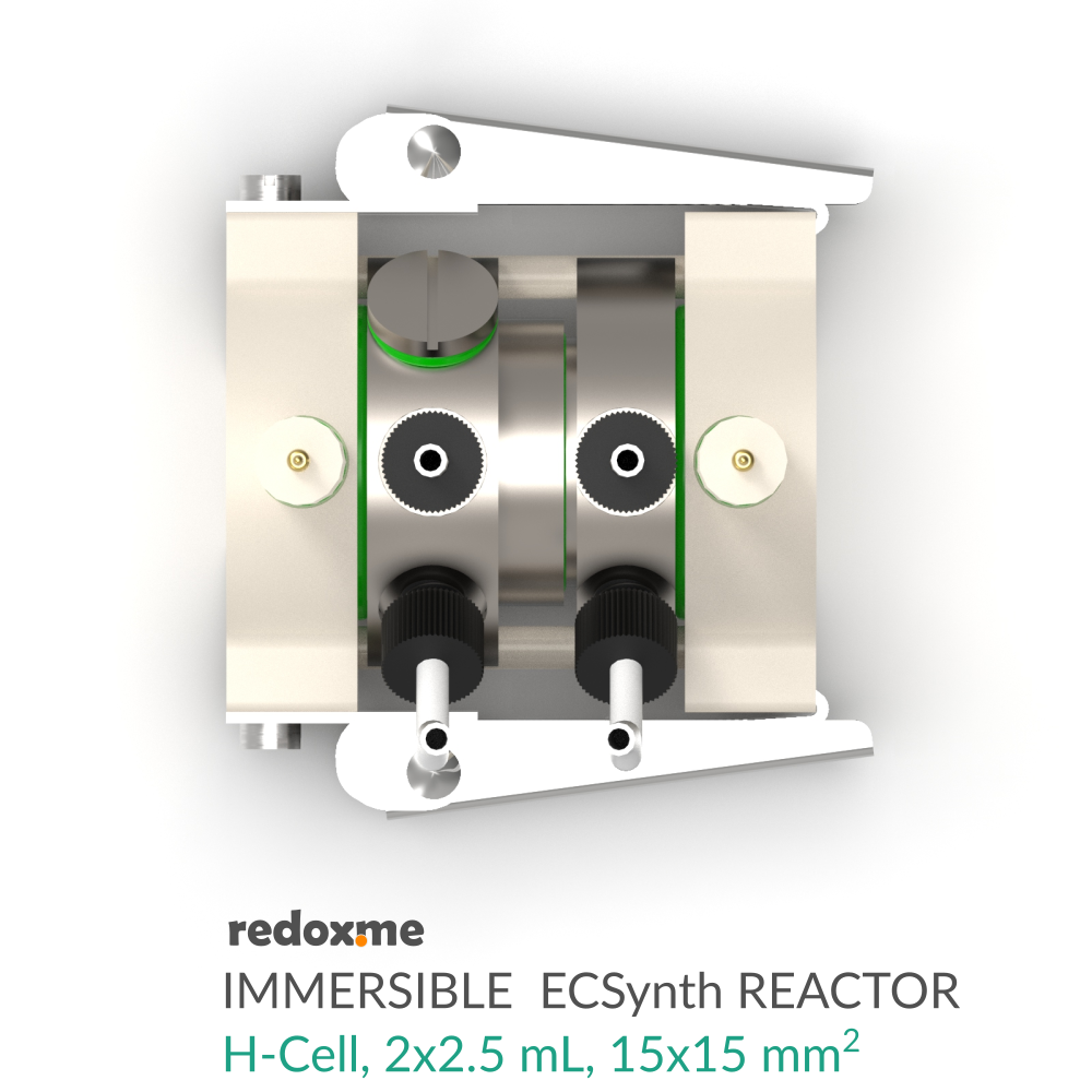 Immersible Electrosynthesis Reactor, H-Cell, 2x1.5 mL, 15x15 mm2