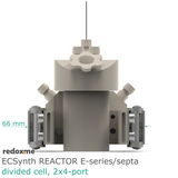 Electrosynthesis Reactor E-series/septa, divided cell, 2x4-port