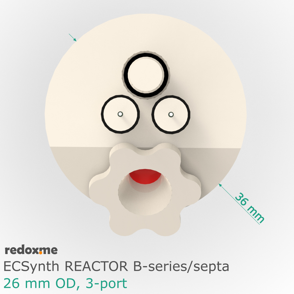 Electrosynthesis Reactor B-series/septa, 26 mm OD, 3-port