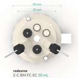 2-C BM FC EC 50 mL - Two-compartment Bottom Mount Front Contact Electrochemical Cell 50 mL