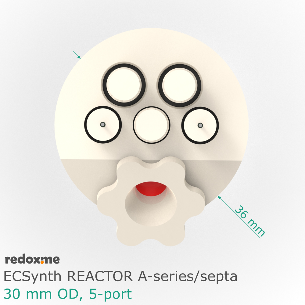 Electrosynthesis Reactor A-series/septa, 30 mm OD, 5-port