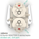 Electrosynthesis Reactor E-series/septa, divided cell, 2x4-port
