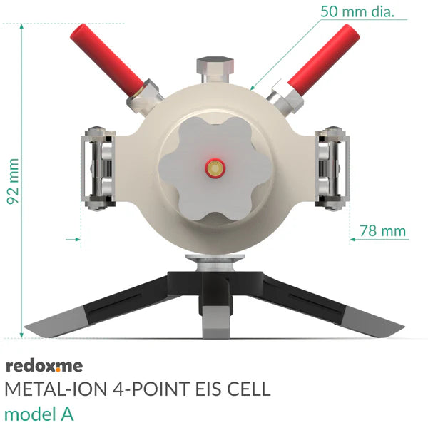 Metal-ion 4-point EIS, model A – Metal-ion 4-point Electrochemical Impedance Spectroscopy Cell, model A
