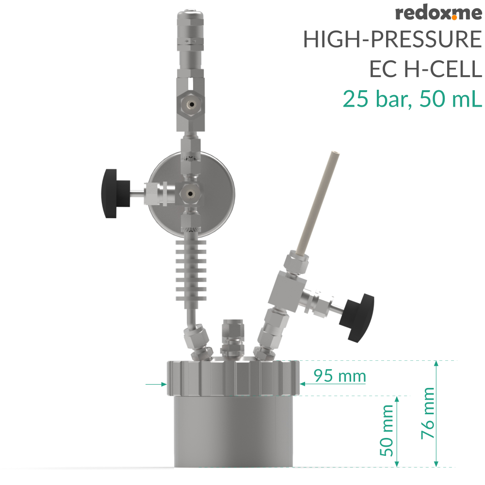 High-Pressure EC H-Cell, 25 bar, 50 mL - High-Pressure Electrochemical H-Cell
