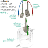 Jacketed Standard Electrochemical Triple Holder Cell
