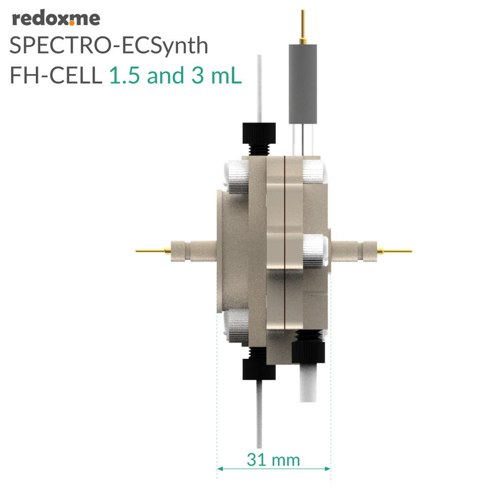 SPECTRO-ECSynth FH-CELL 1.5 and 3 mL - Spectro-Electrosynthesis Flow H-Cell 1.5 and 3 mL