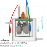 Jacketed Standard Electrochemical Triple Holder Cell
