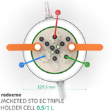 Jacketed Standard Electrochemical Triple Holder Cell