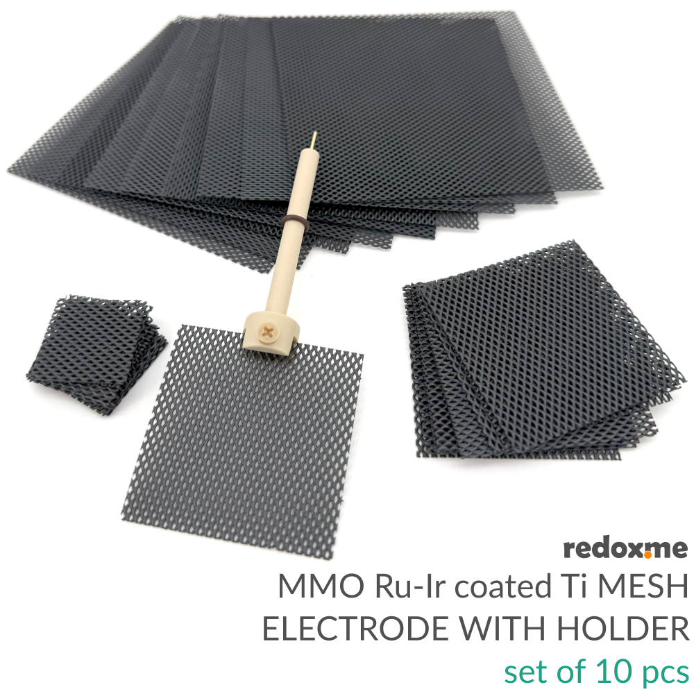 Mixed Metal Oxide Ruthenium-Iridium Coated Titanium Mesh Electrode with Holder - set of 10 pcs