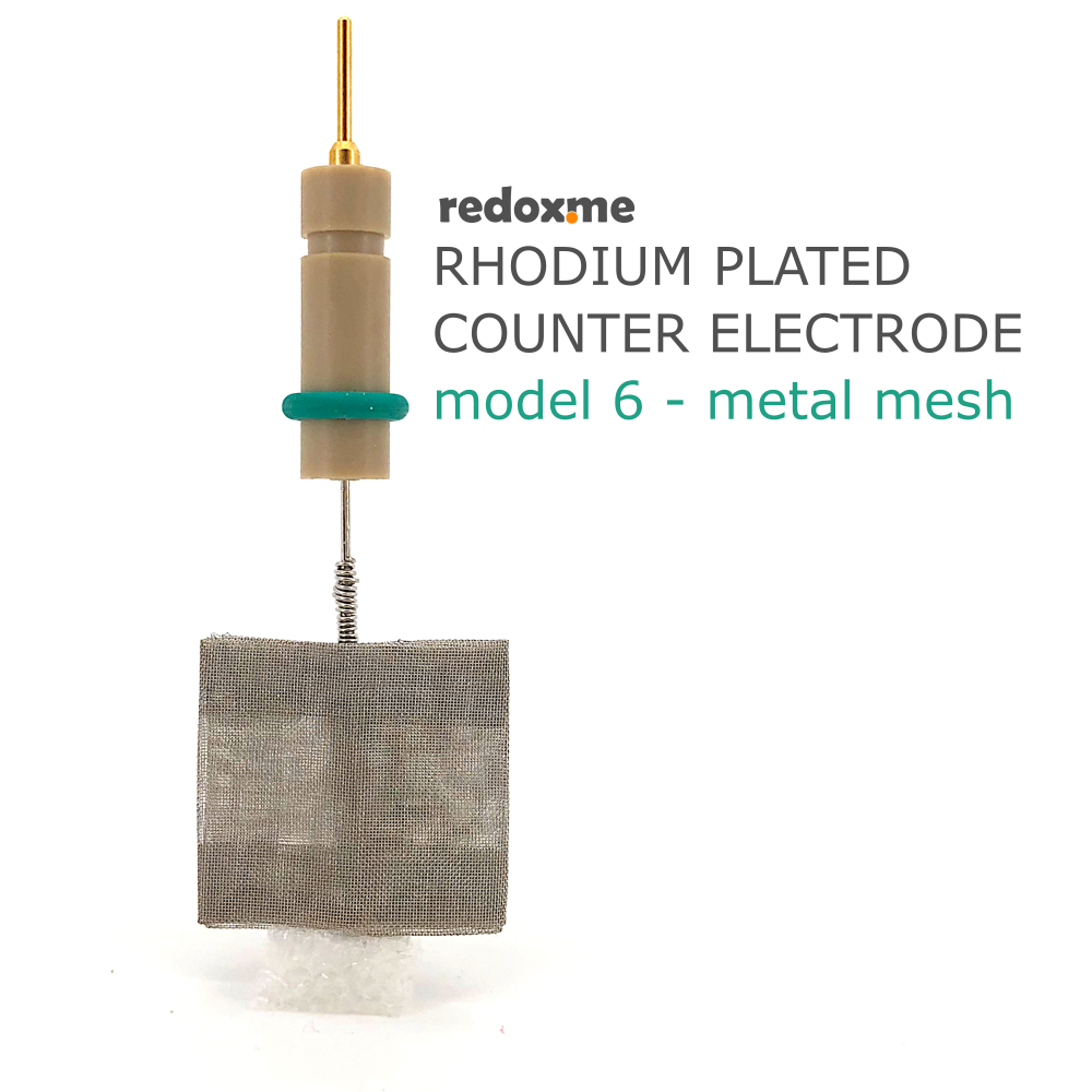 Rhodium plated counter electrode model 6 – metal mesh
