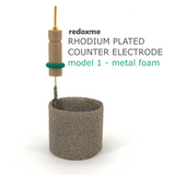 Rhodium plated counter electrode, model 1 – metal foam