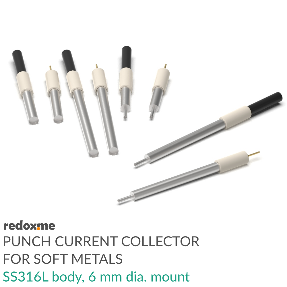 Punch Current Collector for Soft Metals - SS316L, 6 mm dia. mount