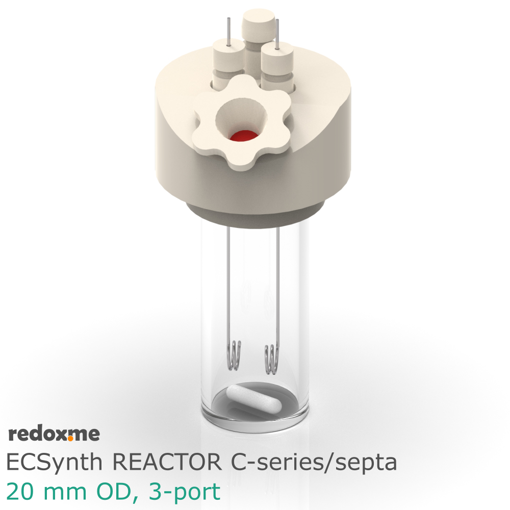 Electrosynthesis Reactor C-series/septa, 20 mm OD, 3-port