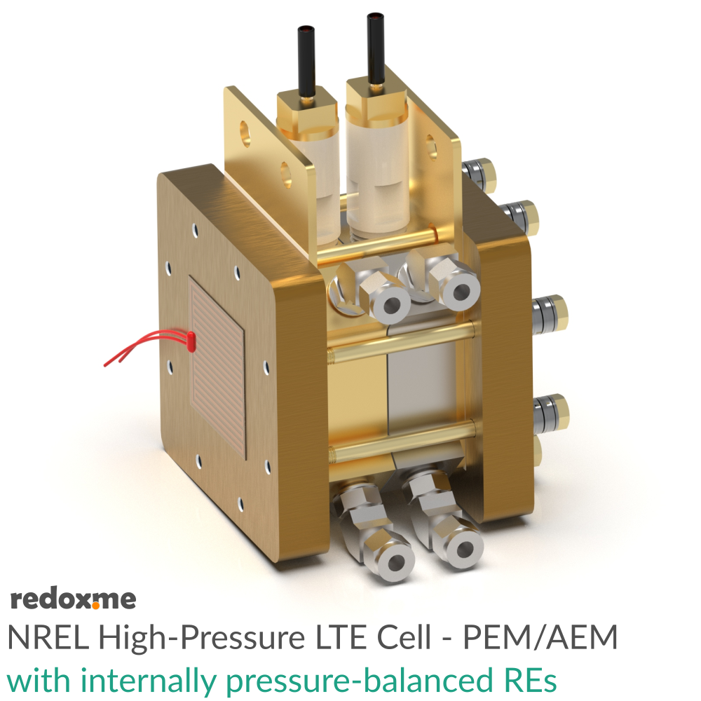 NREL High-Pressure LTE Cell - PEM/AEM with internally pressure-balanced REs