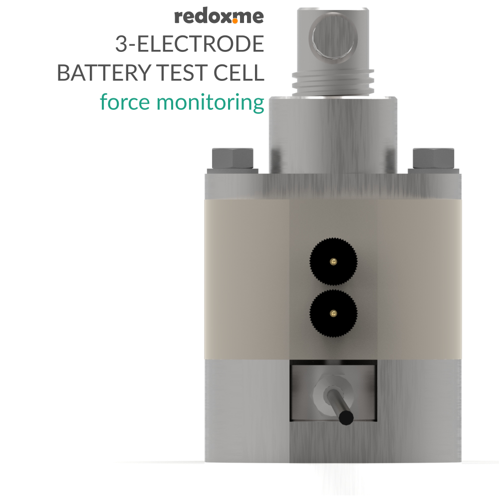 Three Electrode Battery Test Cell – force monitoring