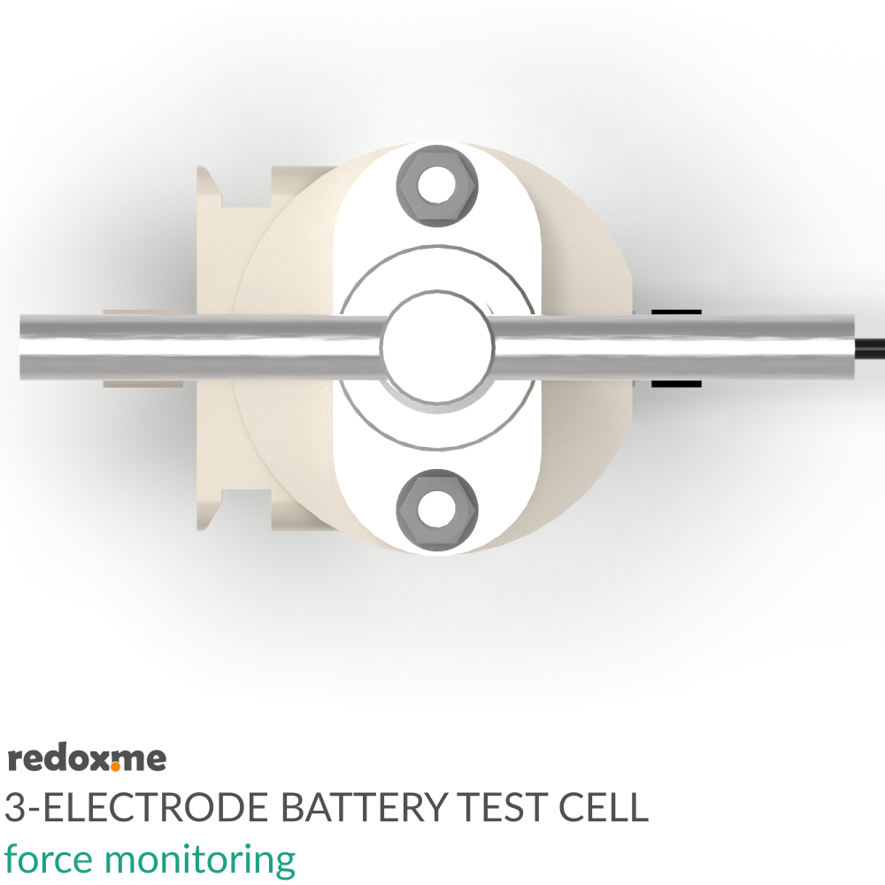 Three Electrode Battery Test Cell – force monitoring