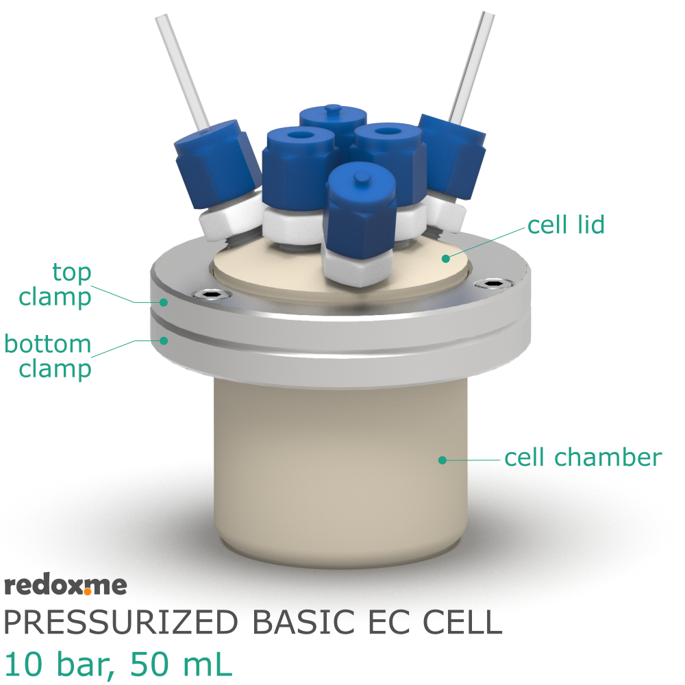 Pressurized Basic Electrochemical Cell - 10 bar, 50 mL