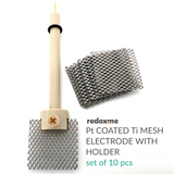 Platinum Coated Titanium Mesh Electrode with Holder - set of 10 pcs