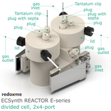 Electrosynthesis Reactor E-series, divided cell, 2x4-port
