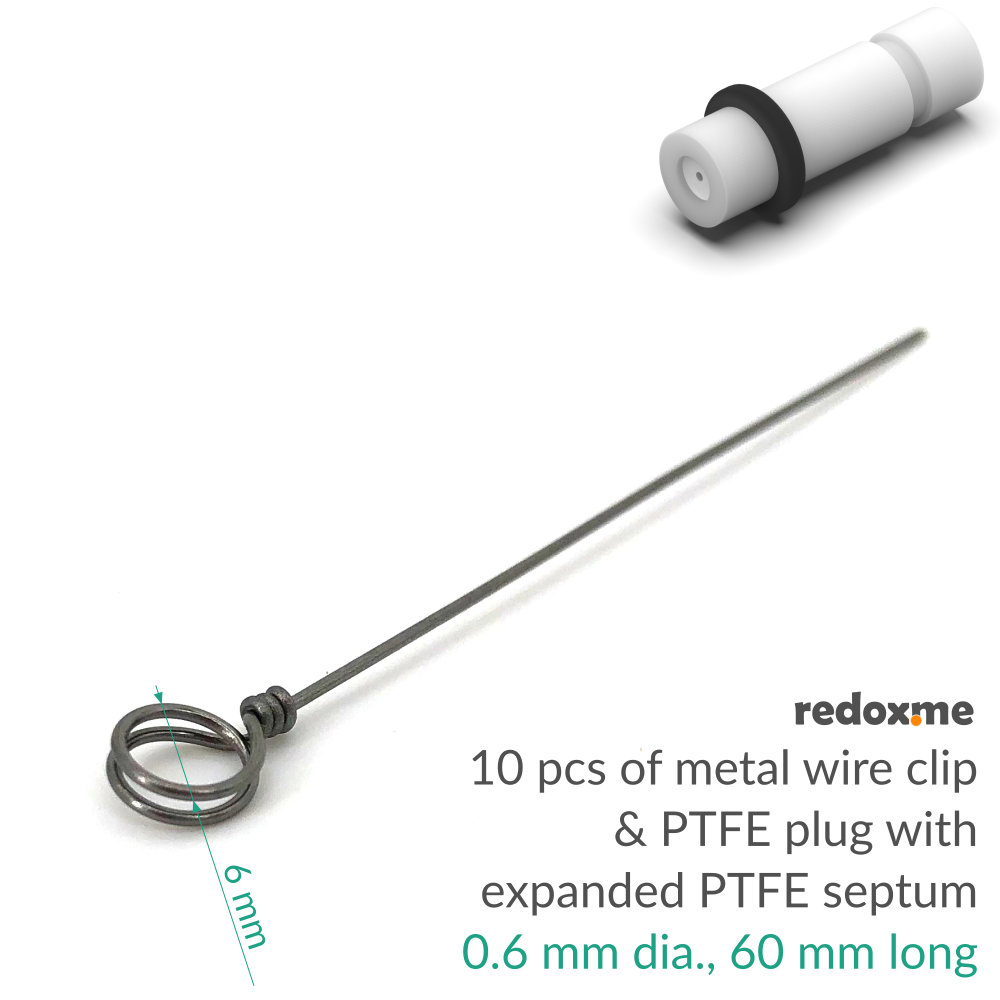 10 pcs of metal wire clip and PTFE plug with expanded PTFE septum