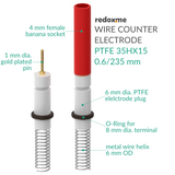 Metal Wire Auxiliary Electrode - PTFE 35HX15 0.6/235 mm