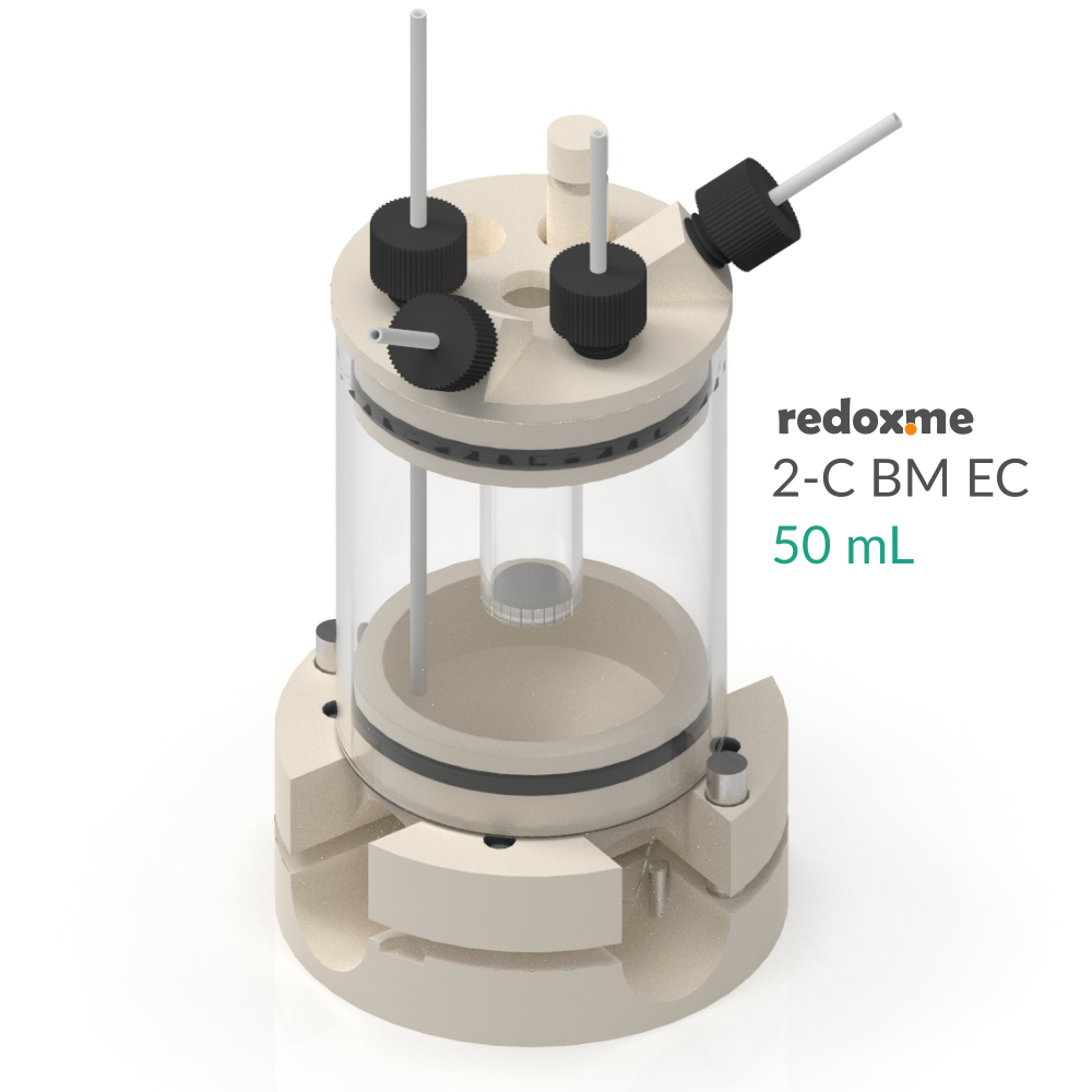 2-C BM EC 50 mL - Two-compartment Bottom Mount Electrochemical Cell 50 mL