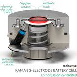 Raman Three-Electrode Battery Cell – compression controlled