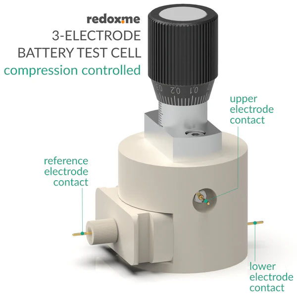 Three Electrode Battery Test Cell – compression controlled