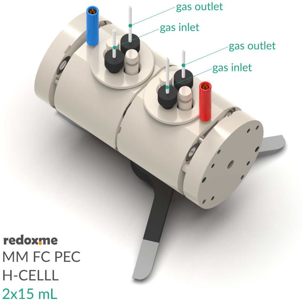 FC PEC H-Cell 2x15 mL- Front Contact Photo-Electrochemical H-Cell