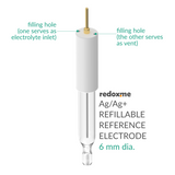 Non-aqueous Silver / Silver Ion Refillable Reference Electrode - 6 mm dia.