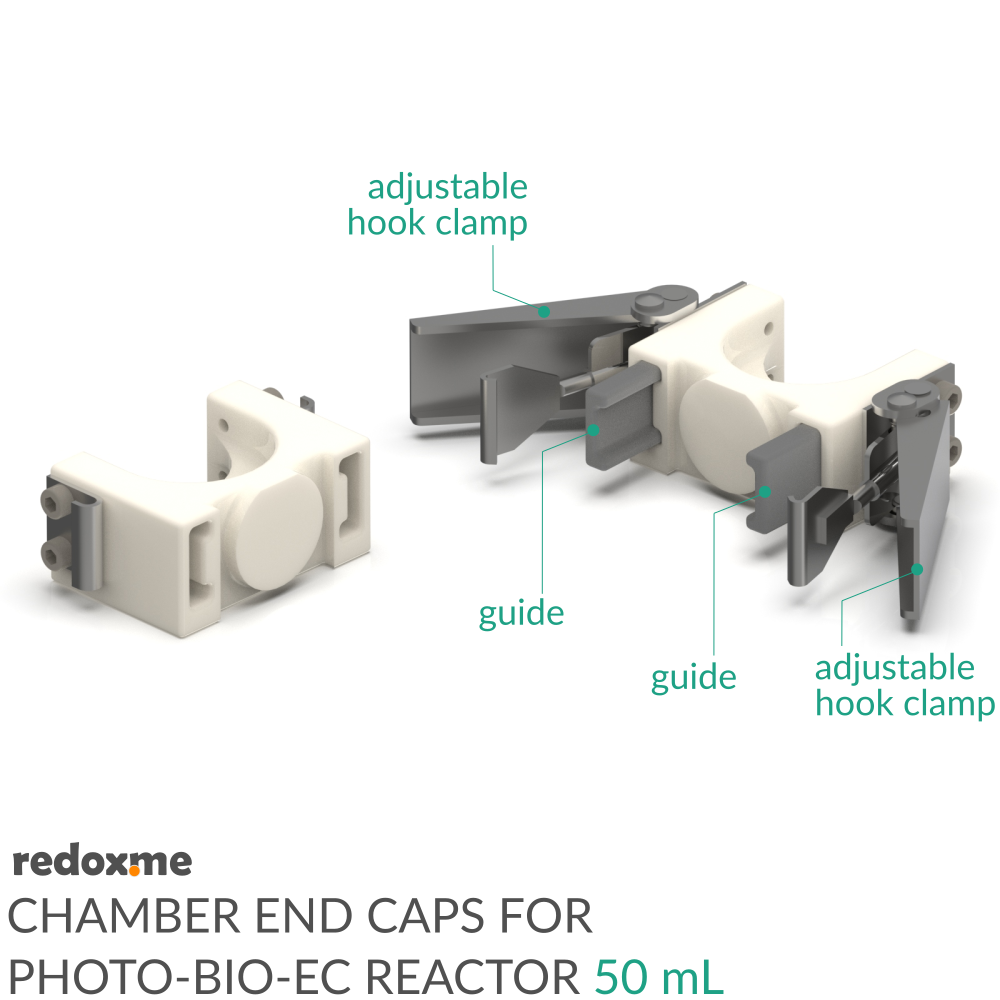 Chamber End Caps for Photo-Bio-EC Reactor - 50 mL