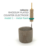 Rhodium plated counter electrode, model 1 – metal foam