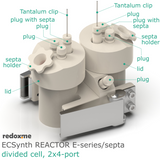 Electrosynthesis Reactor E-series/septa, divided cell, 2x4-port