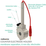 Counter Electrode Holder - membrane separation, 6 mm dia. electrodes