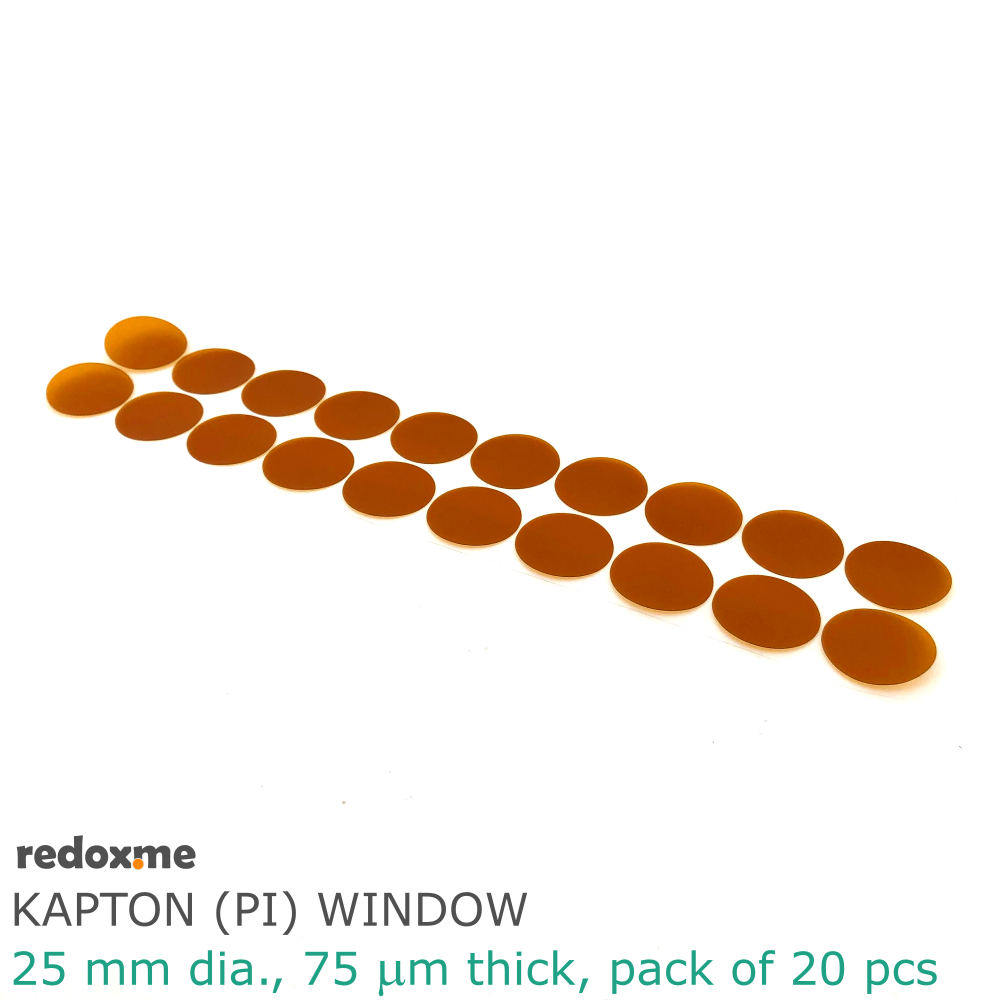 Kapton (PI) window - 25 mm dia., 75 um thick, pack of 20 pcs