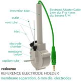 Reference Electrode Holder - membrane separation, 6 mm dia. electrodes