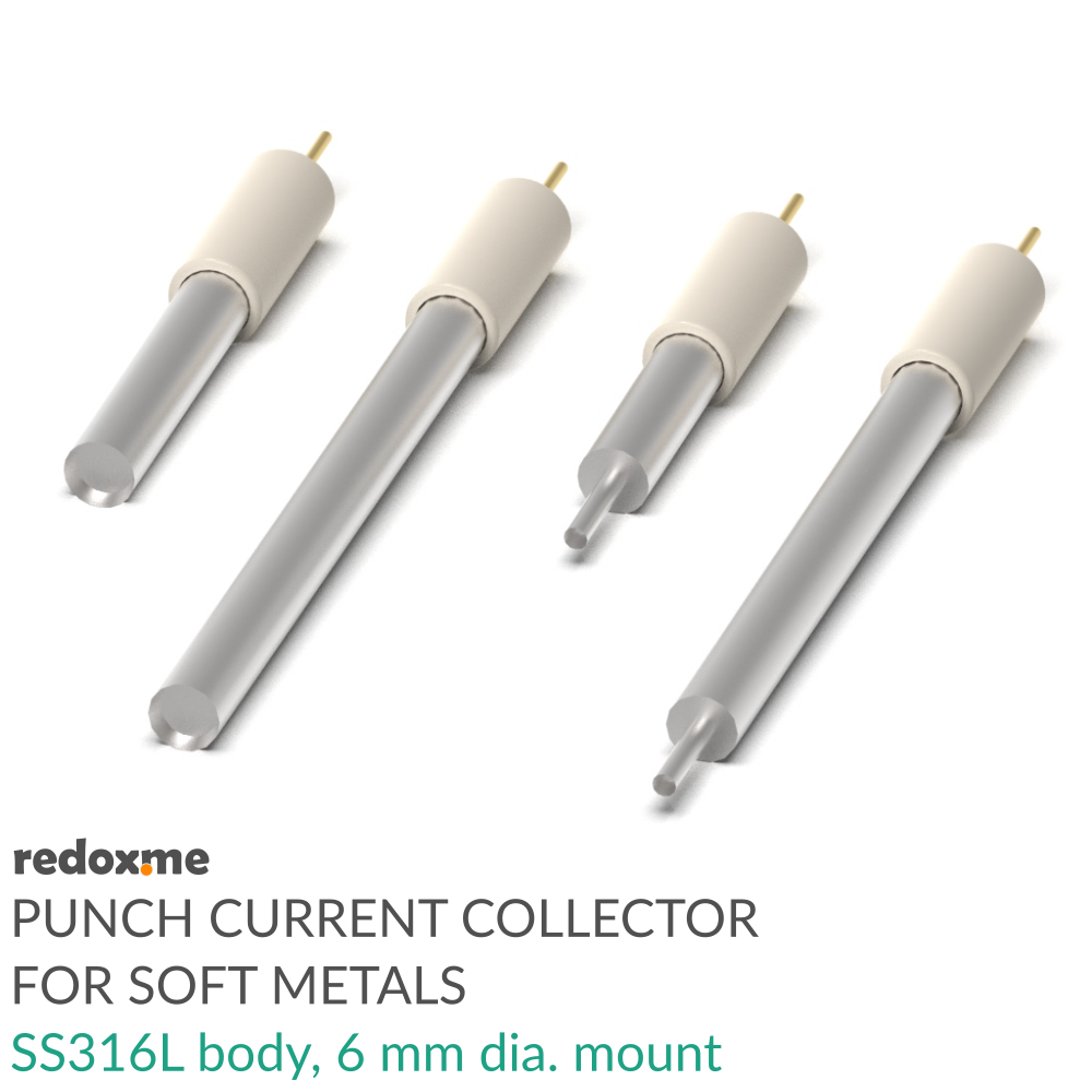 Punch Current Collector for Soft Metals - SS316L, 6 mm dia. mount