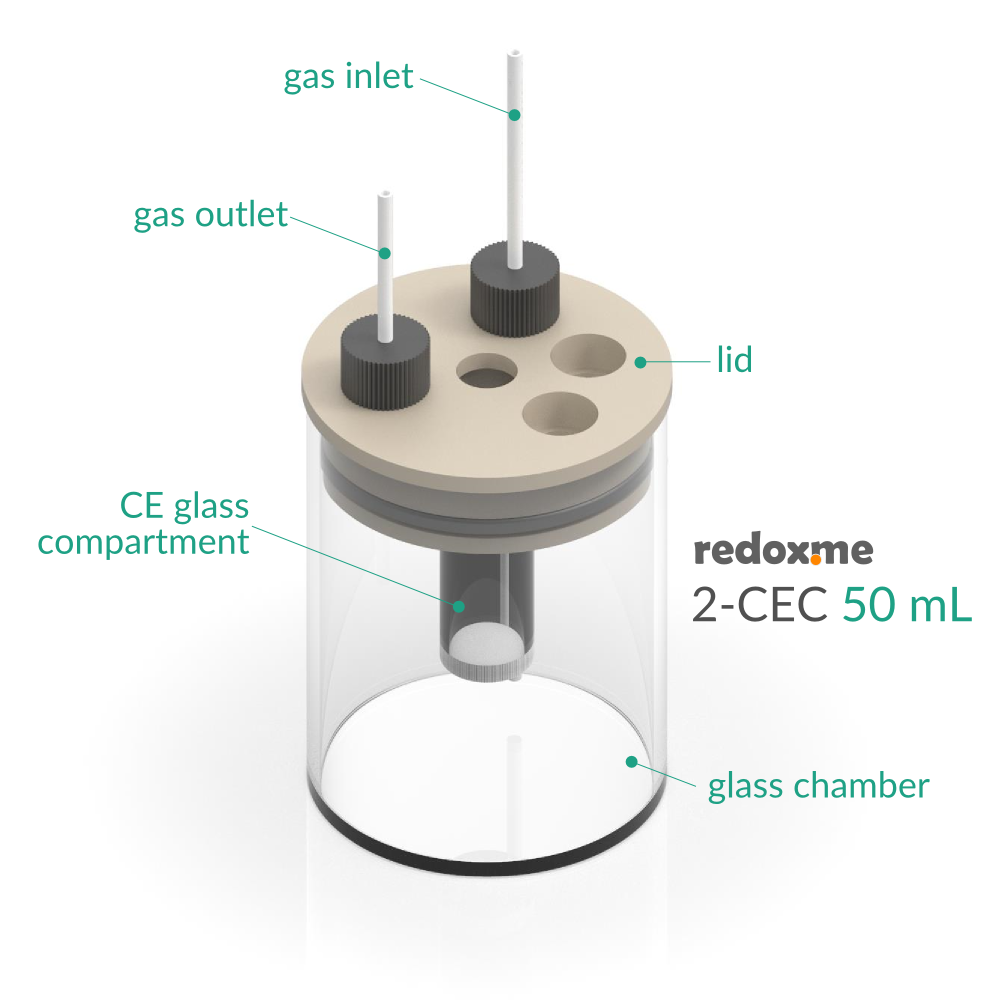 2-CEC 50 mL - Two-compartment Electrochemical Cell