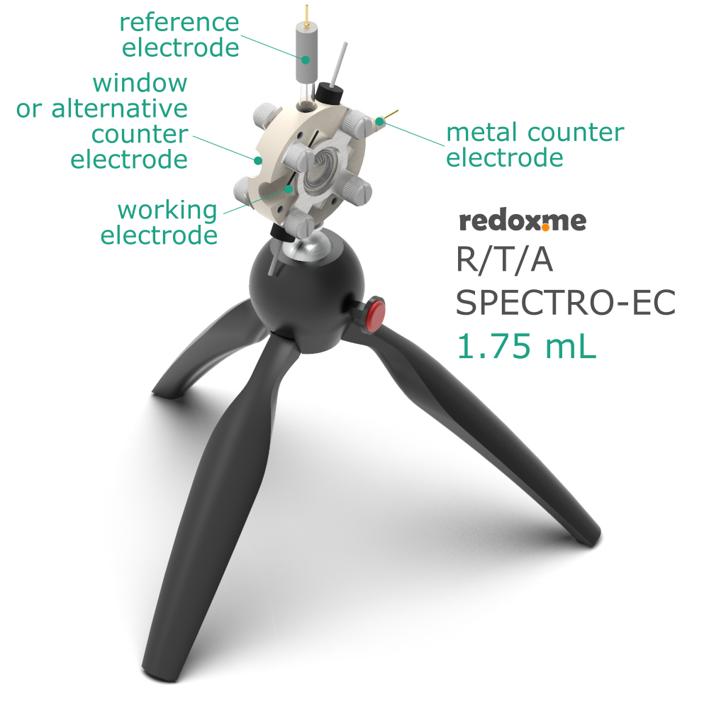 R/T/A Spectro-EC 1.75 mL - Reflection / Transmission / Absorption Spectro-Electrochemical Cell