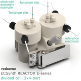 Electrosynthesis Reactor E-series, divided cell, 2x4-port