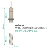Metal Wire Auxiliary Electrode - 50HX15 0.6/250 mm - Platinum (99.9%)