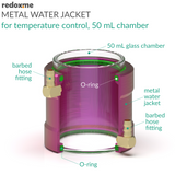 Metal Water Jacket for Temperature Control, 50 mL chamber