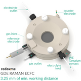 GDE Raman ECFC – Screw Mount Gas Diffusion Electrode Raman Electrochemical Flow Cell, 3.25 mm of min. working distance