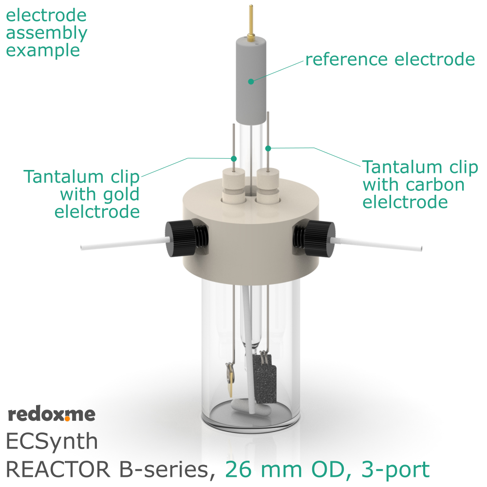 Electrosynthesis Reactor B-series, 26 mm OD, 3-port