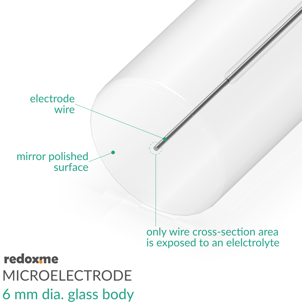 Microelectrode - 6 mm dia. glass body