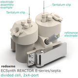 Electrosynthesis Reactor E-series/septa, divided cell, 2x4-port