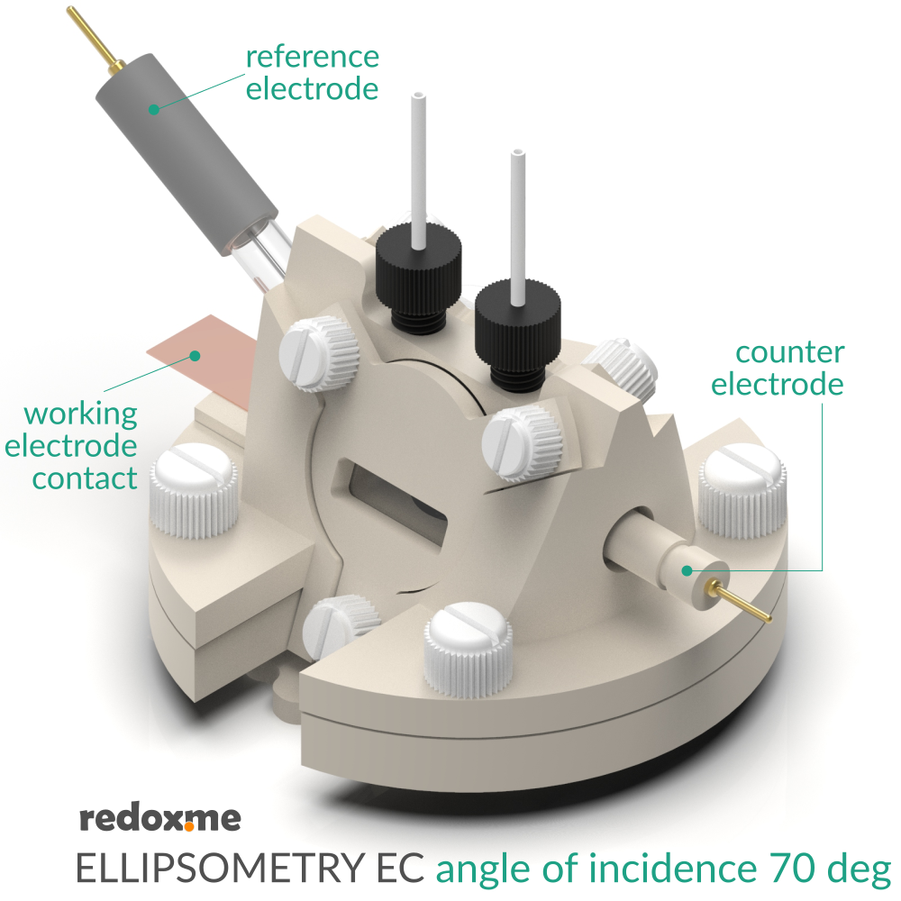 Ellipsometry EC - Ellipsometry Electrochemical Cell, angle of incidence 70 deg