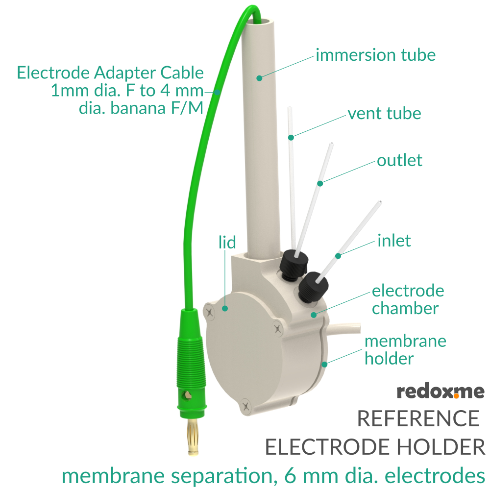 Reference Electrode Holder - membrane separation, 6 mm dia. electrodes