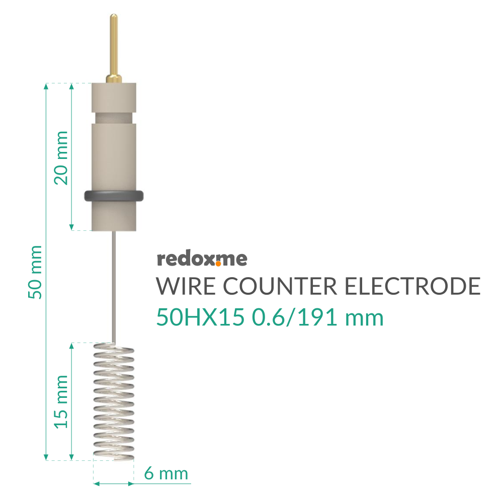Metal Wire Auxiliary Electrode - 50HX15 0.6/250 mm - Platinum (99.9%)